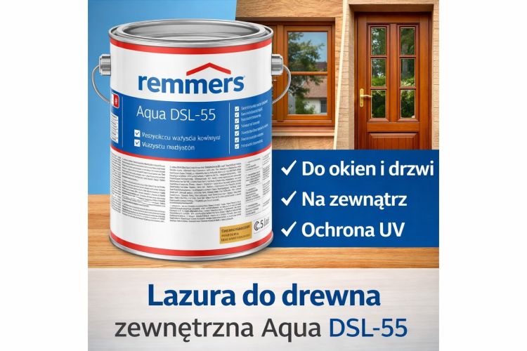 Lazura do drewna Remmers Aqua DSL-55 – do okien i drzwi zewnętrznych