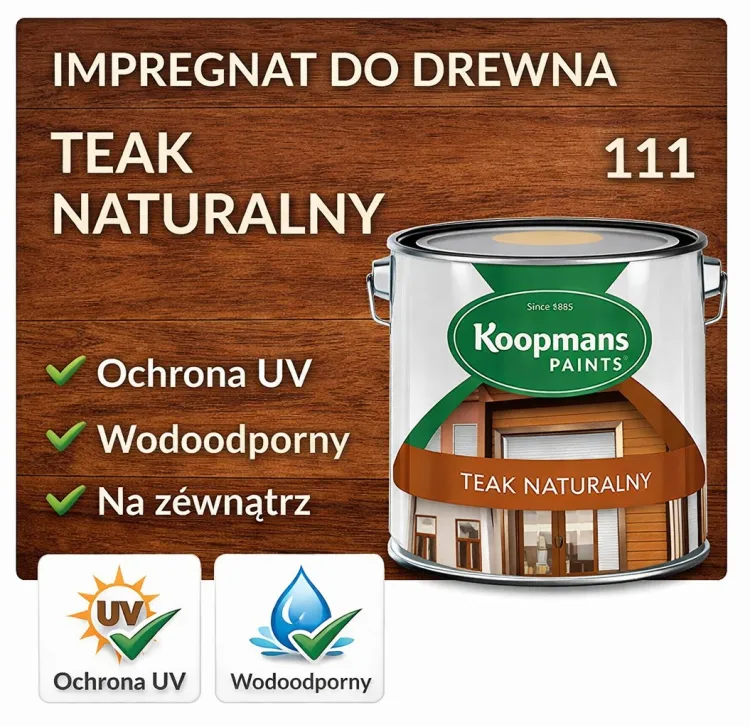 Teak naturalnu kolor orientacyjny
